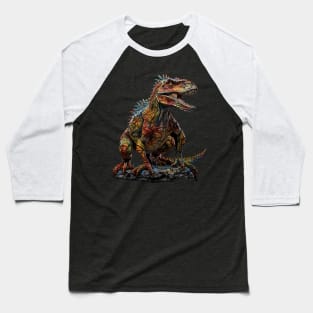 Colorful Carnivore Dino Baseball T-Shirt